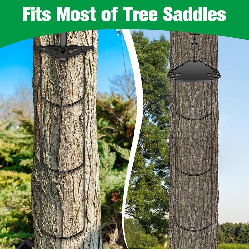 Anglekai 3-Step Climbing Aider for Hunting, 3-Step Climbing Stick Aider Rope Ladder for Tree Stand with 2 Adjustable Hook - Image 5